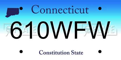 610WFW Connecticut License Plate