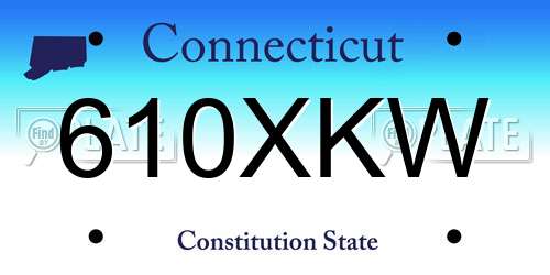 610XKW Connecticut License Plate