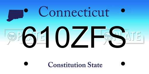 610ZFS Connecticut License Plate