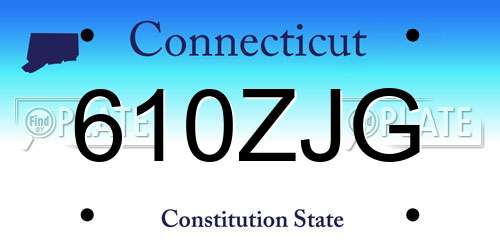 610ZJG Connecticut License Plate
