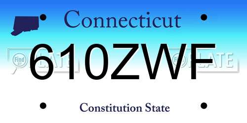 610ZWF Connecticut License Plate