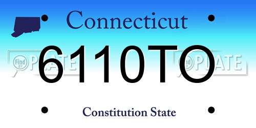 6110TO Connecticut License Plate