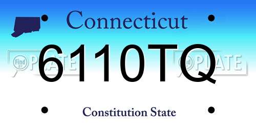 6110TQ Connecticut License Plate