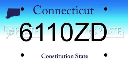 6110ZD Connecticut License Plate