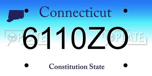 6110ZO Connecticut License Plate