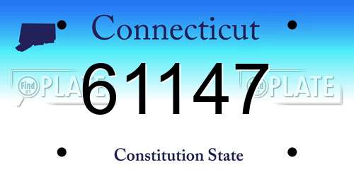 61147 Connecticut License Plate