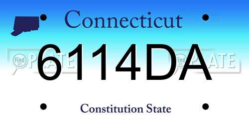6114DA Connecticut License Plate