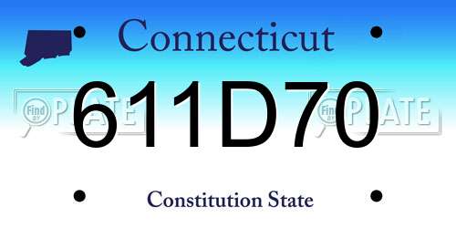 611D70 Connecticut License Plate