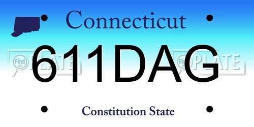 611DAG Connecticut License Plate