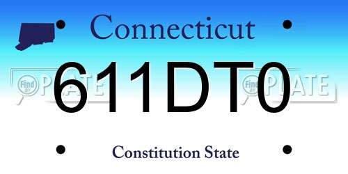 611DT0 Connecticut License Plate