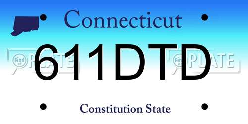 611DTD Connecticut License Plate