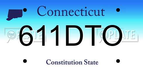 611DTO Connecticut License Plate