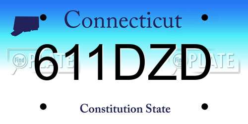 611DZD Connecticut License Plate