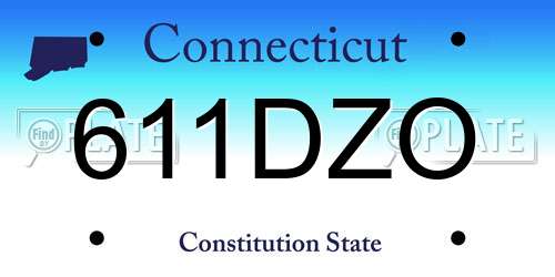 611DZO Connecticut License Plate