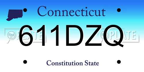 611DZQ Connecticut License Plate