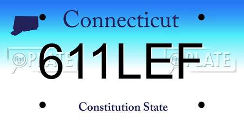 611LEF Connecticut License Plate