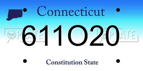 611O20 Connecticut License Plate