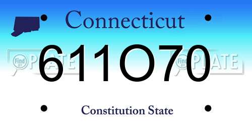 611O70 Connecticut License Plate