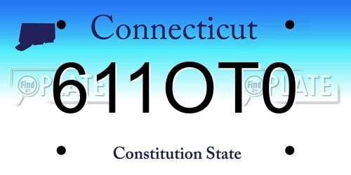 611OT0 Connecticut License Plate