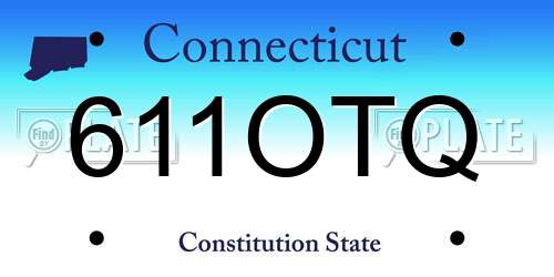 611OTQ Connecticut License Plate