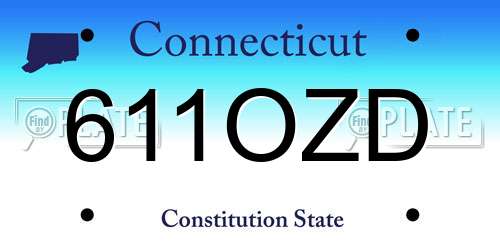 611OZD Connecticut License Plate