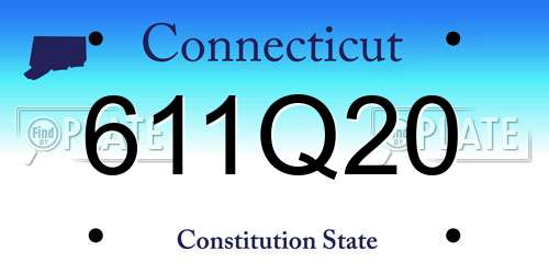 611Q20 Connecticut License Plate