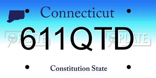611QTD Connecticut License Plate
