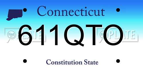 611QTO Connecticut License Plate