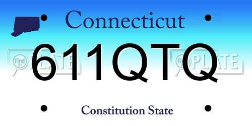 611QTQ Connecticut License Plate