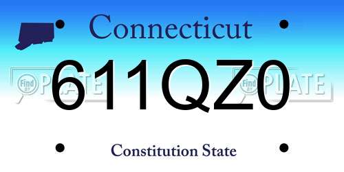611QZ0 Connecticut License Plate