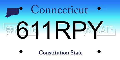 611RPY Connecticut License Plate