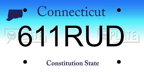 611RUD Connecticut License Plate