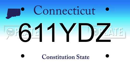 611YDZ Connecticut License Plate