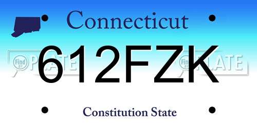 612FZK Connecticut License Plate