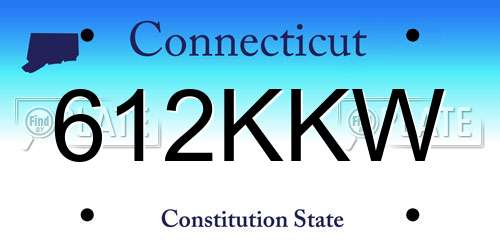 612KKW Connecticut License Plate