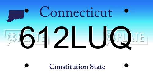 612LUQ Connecticut License Plate