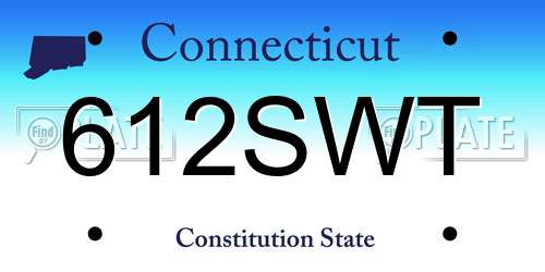 612SWT Connecticut License Plate