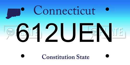 612UEN Connecticut License Plate
