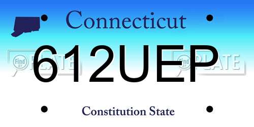 612UEP Connecticut License Plate