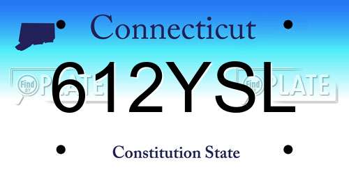 612YSL Connecticut License Plate
