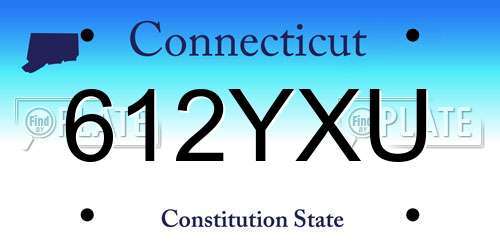 612YXU Connecticut License Plate