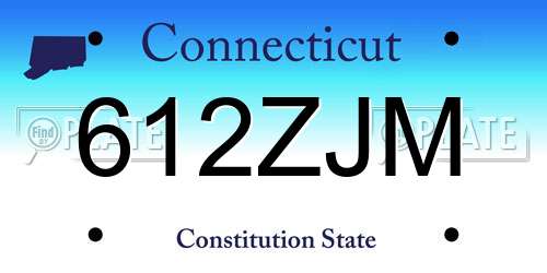 612ZJM Connecticut License Plate