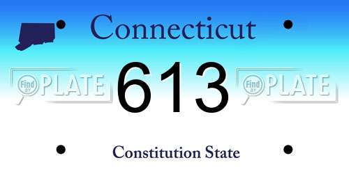 613 Connecticut License Plate