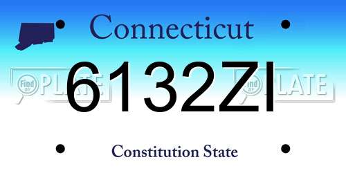 6132ZI Connecticut License Plate