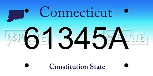 61345A Connecticut License Plate