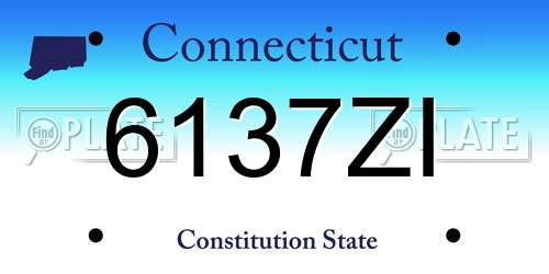 6137ZI Connecticut License Plate