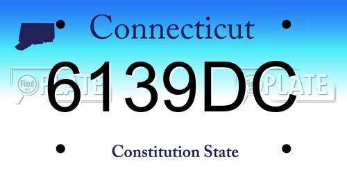 6139DC Connecticut License Plate