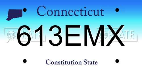 613EMX Connecticut License Plate