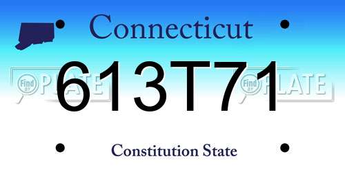 613T71 Connecticut License Plate