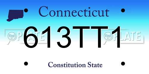 613TT1 Connecticut License Plate